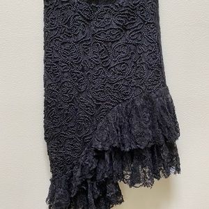 Zara Ruffled Asymmetrical Black Skirt